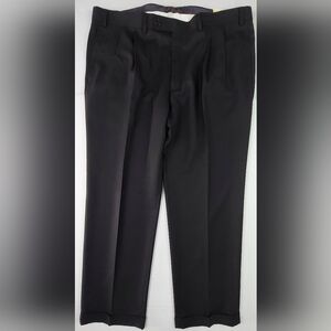 Lauren Ralph Lauren Dress Pants Mens Size 40x30 Black Pleated Cuffed NWT $90.00